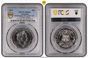 2019 50C Dodecagon 50C 50th Ann. J. Clark Effigy MS68