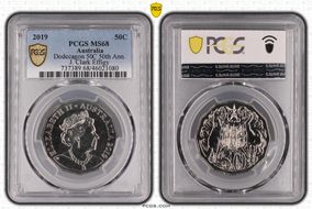 2019 50C Dodecagon 50C 50th Ann. J. Clark Effigy MS68