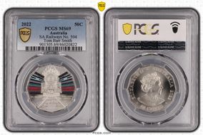 2022 50C SA Railways No. 504 Tom Barr Smith Colorized MS69