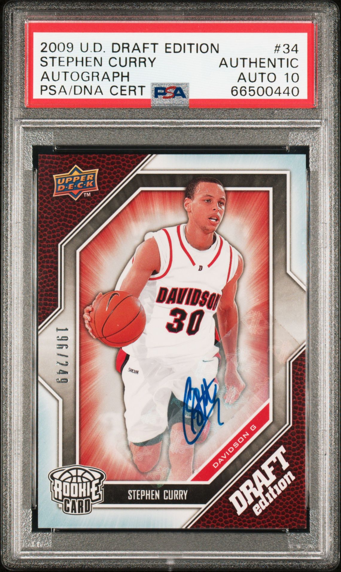 2009 Upper Deck UPPER DECK DRAFT EDITION AUTOGRAPH #34 Stephen Curry front