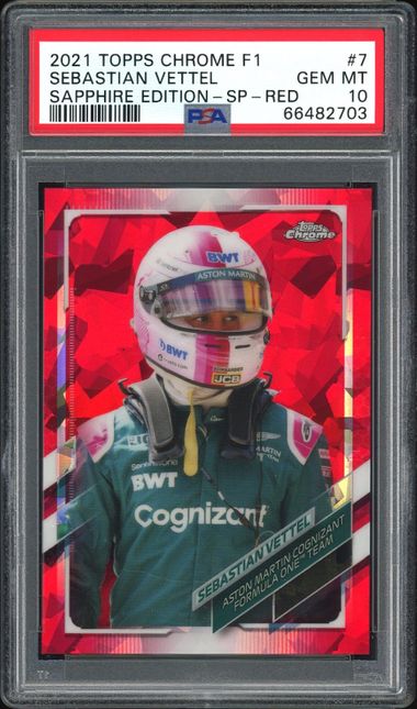 2021 Topps Chrome F1 Sapphire Edition SP Red #7 Sebastian Vettel