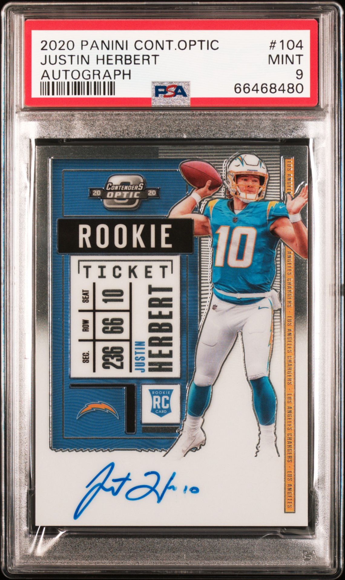 2020 Panini Contenders AUTOGRAPH #104 Justin Herbert front