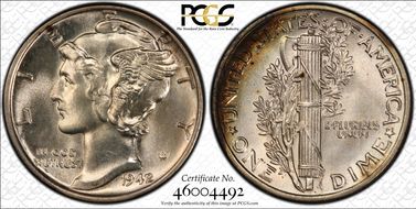 1942/1 10C MS66FB