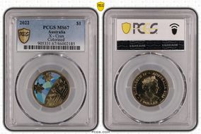 2022 $1 Great Aussie Coin Hunt - 'X' Crux - Colorized MS67