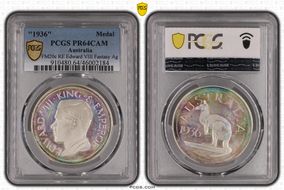 "1936" Medal FM20c RE Edward VIII Fantasy Ag PR64CAM