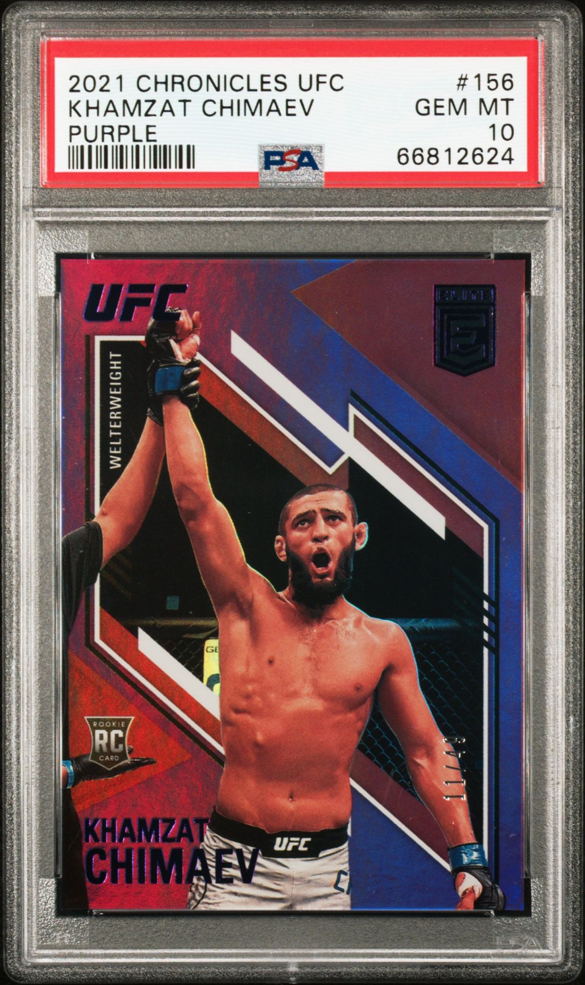 2021 Panini PANINI CHRONICLES UFC Purple #156 Khamzat Chimaev front