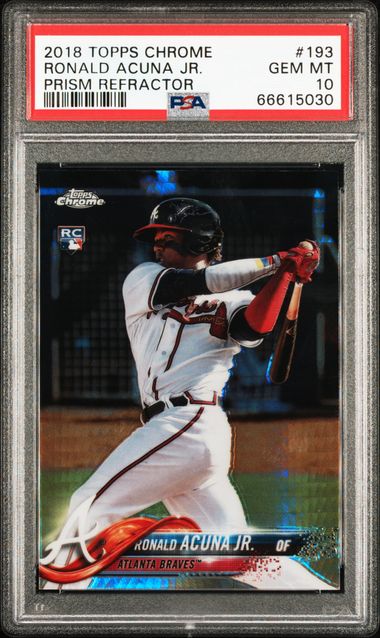 2018 Topps Chrome Ronald Acuna Jr. #193 (Prism Refractor) Gem Mt 10 front