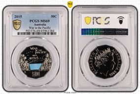 2015 50C War in the Pacific Colorized MS69