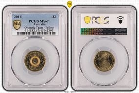 2016 $2 Olympic Team - Yellow Colorized MS67