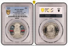 2022 50C SA Railways No. 504 Tom Barr Smith Colorized MS69