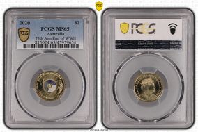 2020 $2 75th Ann End of WWII Colorized MS65