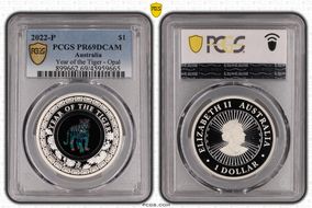 2022-P $1 Year of the Tiger Opal  Ag PR69DCAM