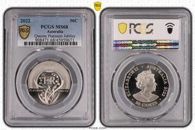 2022 50C Elizabeth II Platinum Jubilee MS68