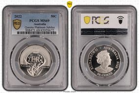 2022 50C Elizabeth II Platinum Jubilee MS69