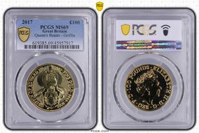 2017 £100 Queen's Beasts - Griffin MS69