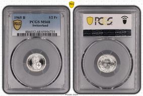 1965 B 1/2 Fr KM-23  Ag MS68