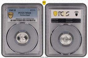 1965 B 1/2 Fr KM-23  Ag MS68