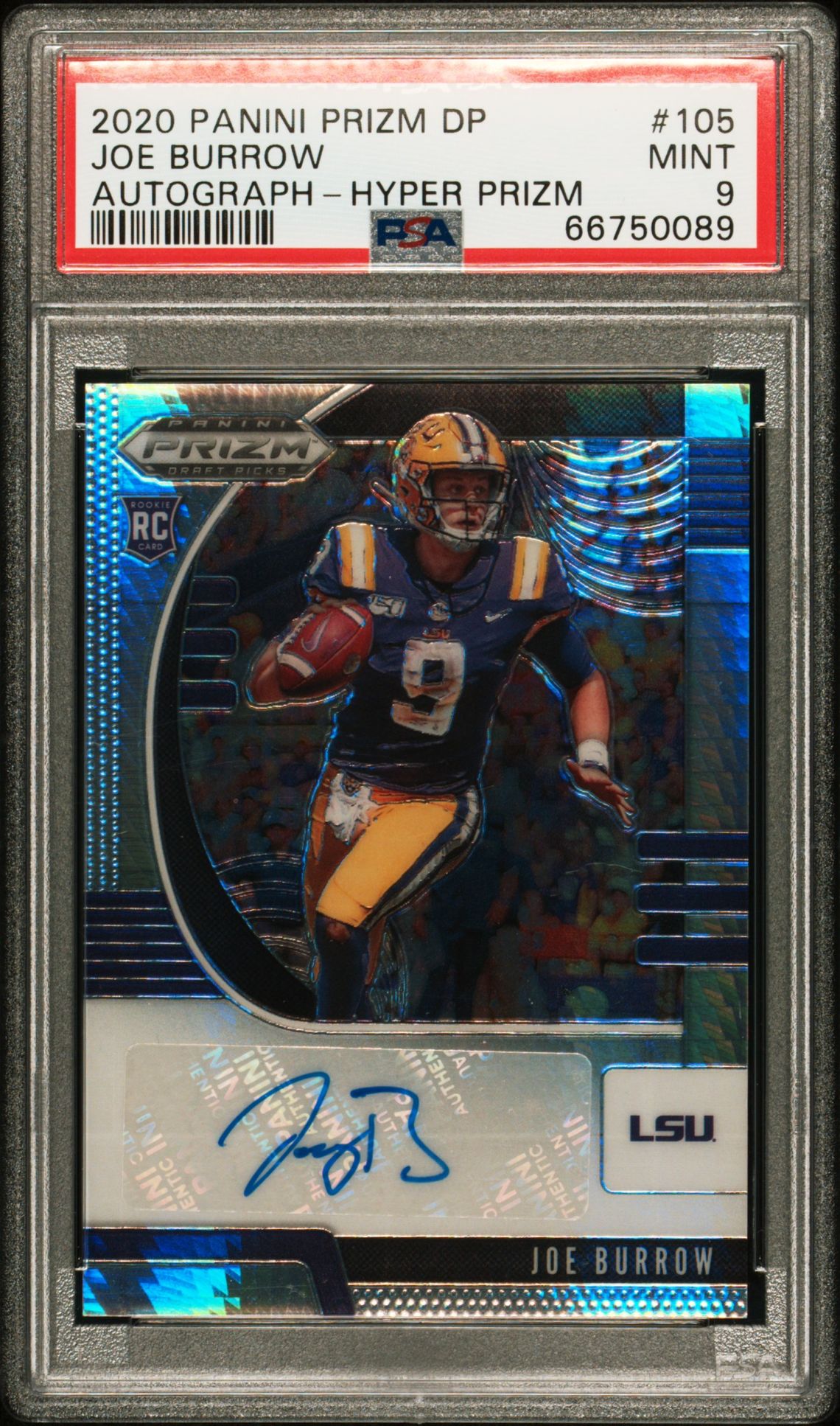 2020 Panini PANINI PRIZM DRAFT PICKS AUTOGRAPH-HYPER PRIZM #105 Joe Burrow front