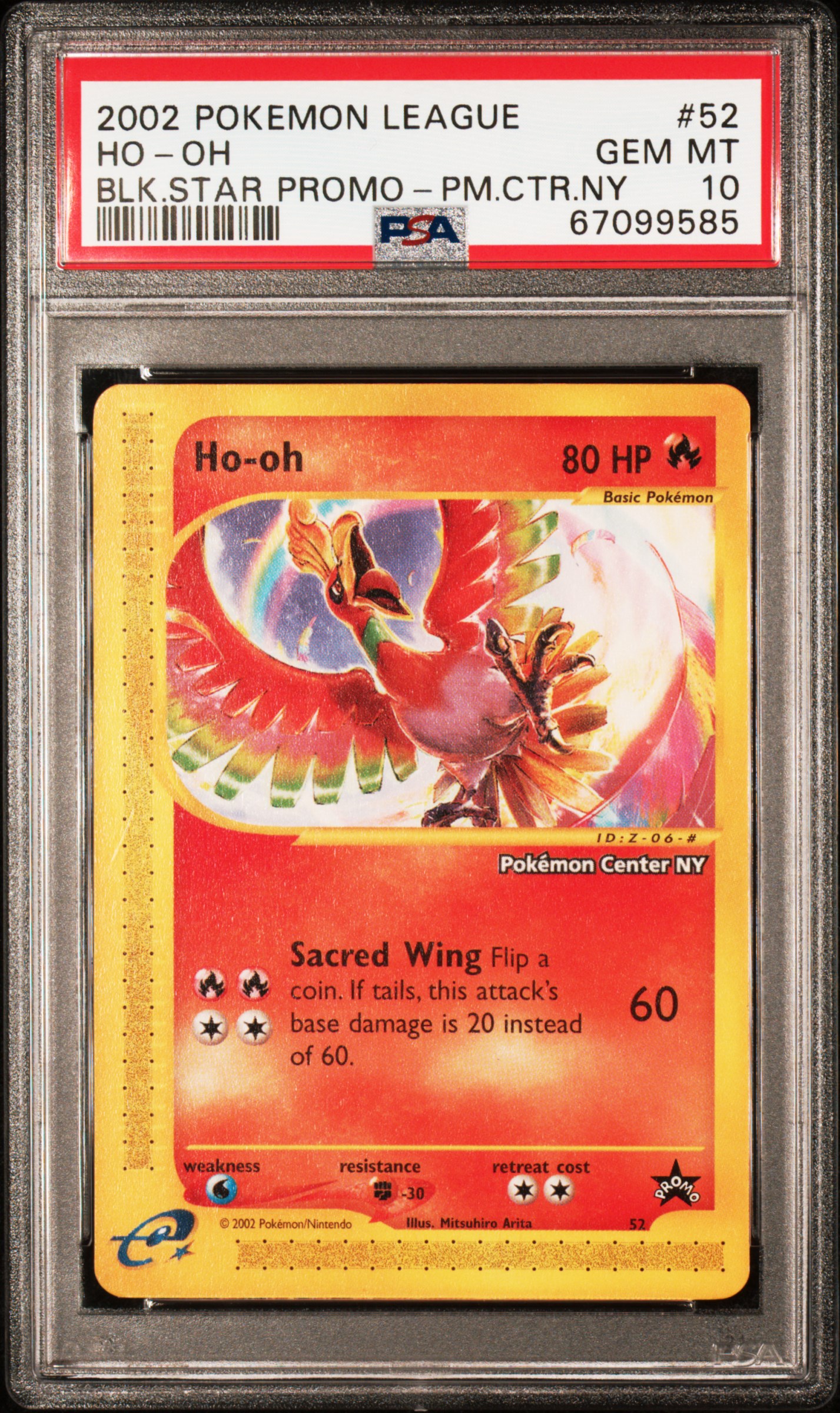 2002 #52 HO-Oh PSA 10 League Promo Black Star