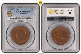 1943 Y. (p) 1D MS63BN