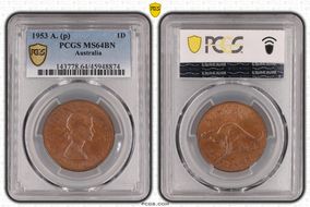 1953 A. (p) 1D MS64BN