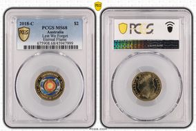 2018-C $2 Lest We Forget Eternal Flame Colorized MS68