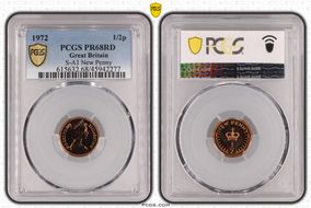 1972 1/2p S-A1 New Penny PR68RD