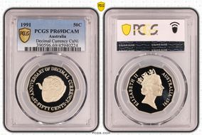 1991 50C Decimal Currency CuNi PR69DCAM