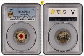 2012 $2 Remembrance Day Colorized MS65