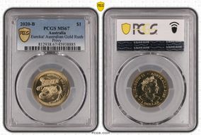 2020-B $1 Eureka! Australian Gold Rush Privy MS67