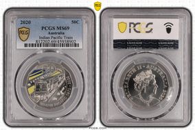 2020 50C Indian Pacific Train Colorized MS69