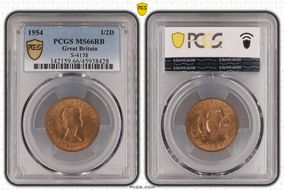 1954 1/2D S-4158 MS66RB