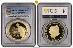 2005 $1 ANZAC 90th Anniversary COURAGE 1915-2005 PR69DCAM