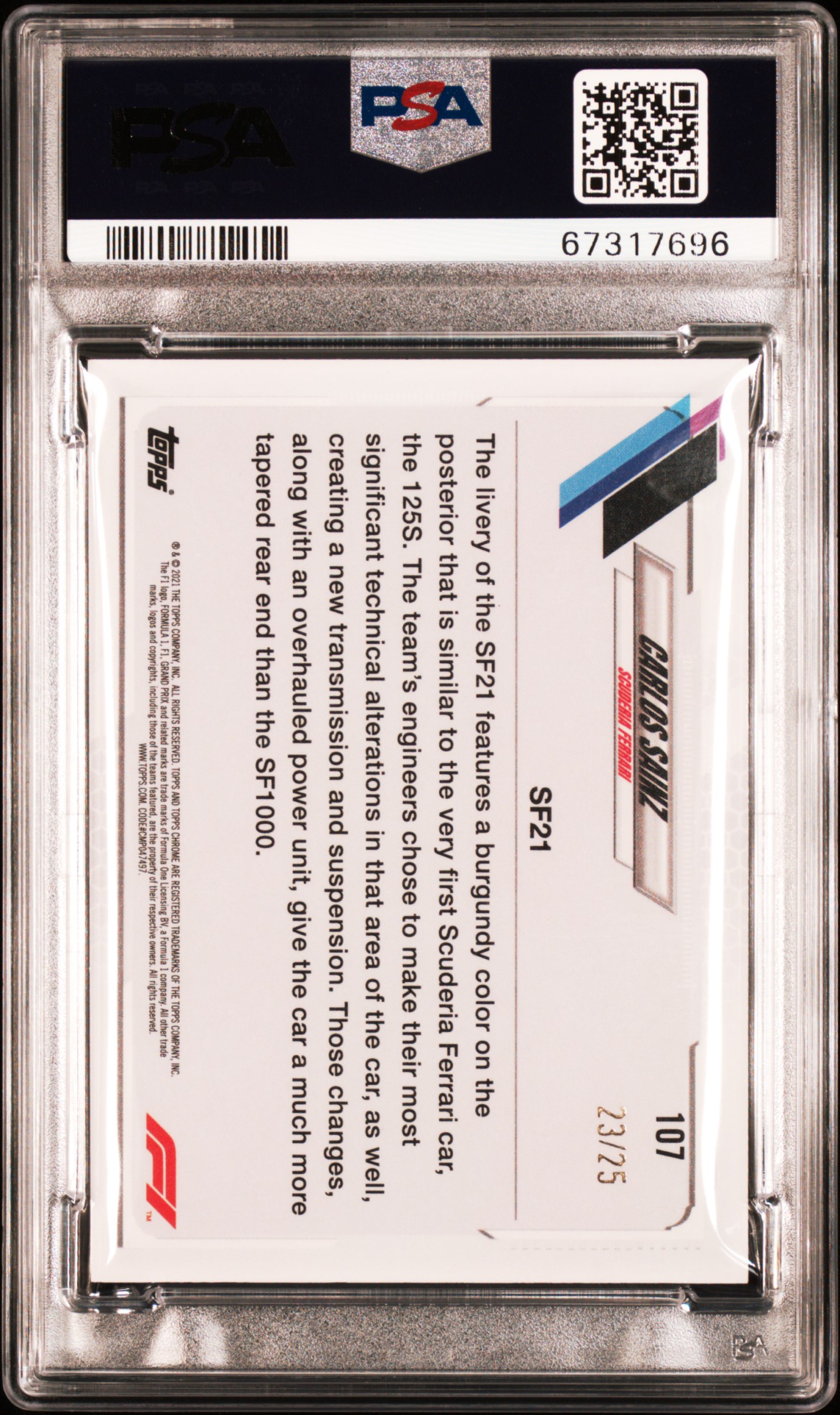 CARLOS SAINZ (#/25) (FERRARI) 2021 TOPPS CHROME FORMULA 1 F1 Orange/Red Refractor 2021 Topps Chrome Formula 1 #54 Carlos Sainz Orange Refractor /25 🔥