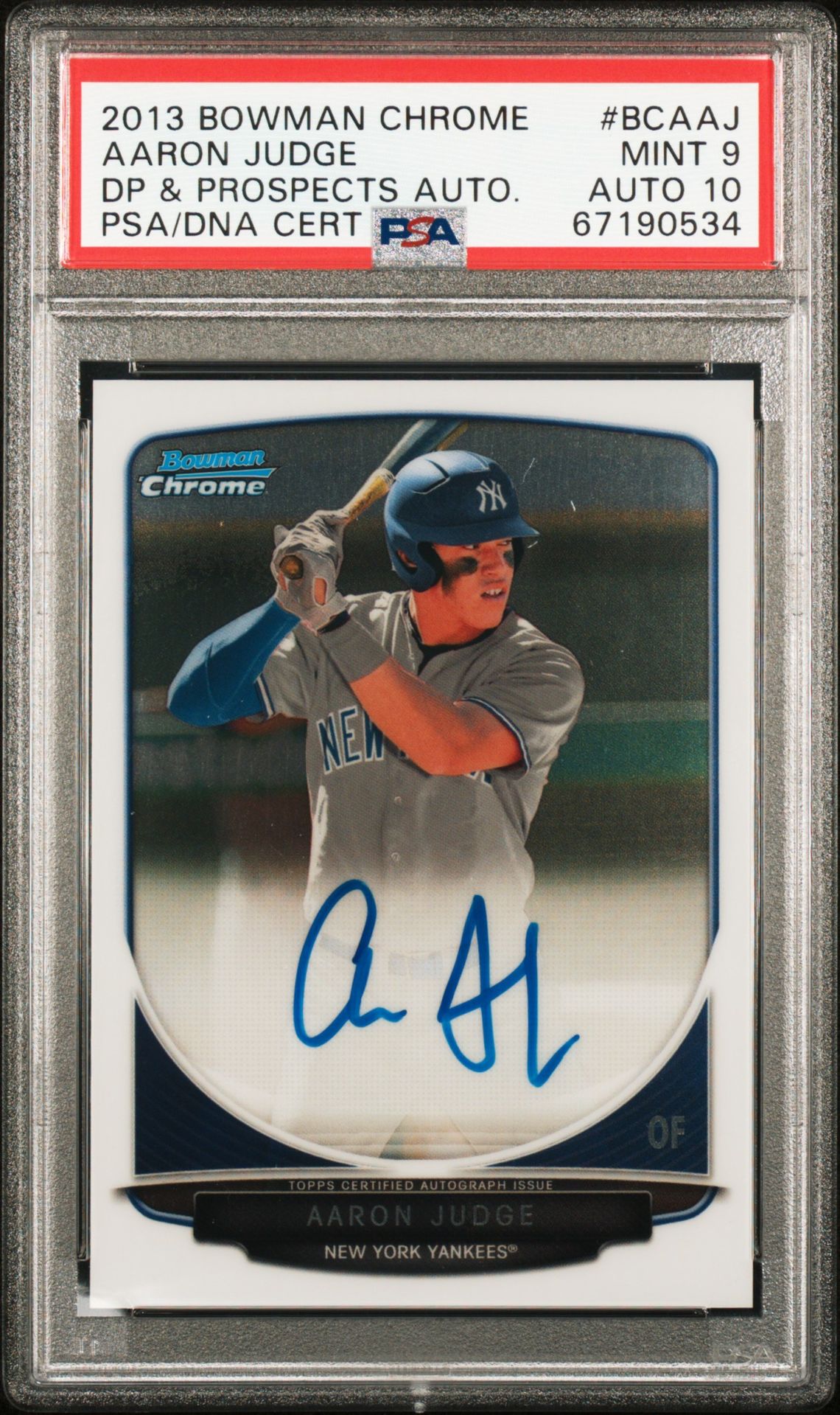 2013 Bowman Bowman Chrome DP & PROSPECTS AUTO. #BCAAJ Aaron Judge front