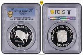 1987 200 P World Wildlife Fund KM-248  Ag PR69DCAM
