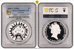2000-C (1998) $5 Olympic - Australian Map PR69DCAM