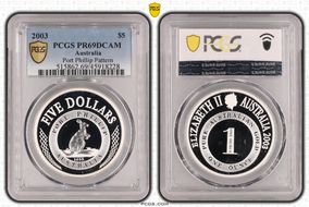 2003 $5 Port Phillip Pattern PR69DCAM
