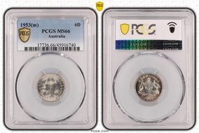 1953(m) 6D KM-52  Ag MS66