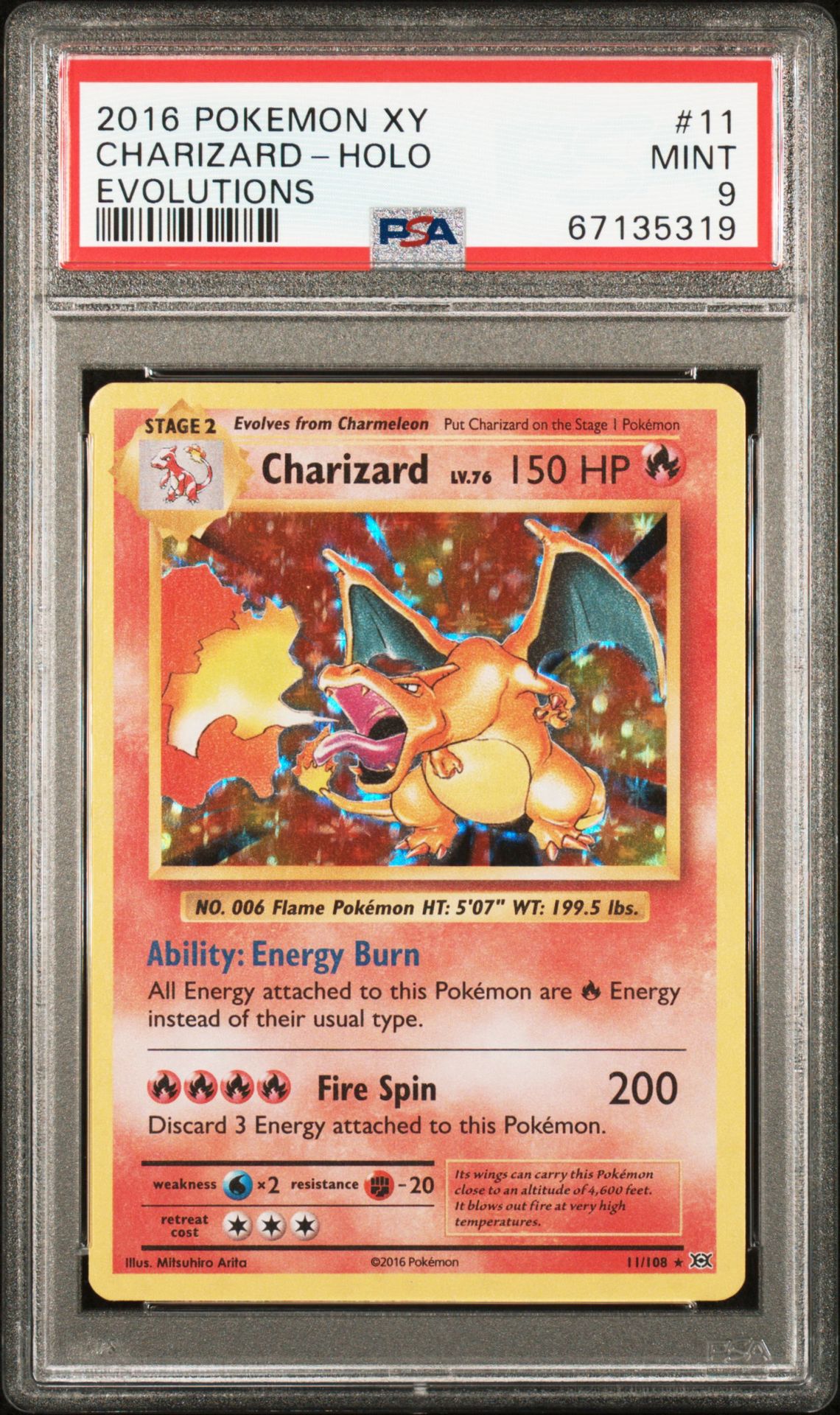 2016 Pokemon POKEMON XY EVOLUTIONS #11 Charizard-Holo front