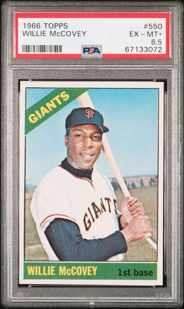 1966 Topps #217 N.L. Home Run Leaders (Willie Mays,Willie McCovey)