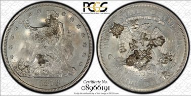 1878-CC T$1 Chopmarked XF45