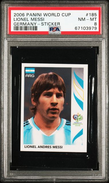 2006 Panini World Cup Germany Sticker #185 Lionel Messi PSA 8 on