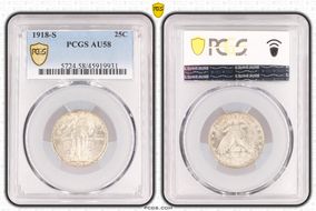 1918-S 25C AU58