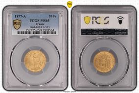 1877-A 20 Fr Gad-1063 F-533 MS65