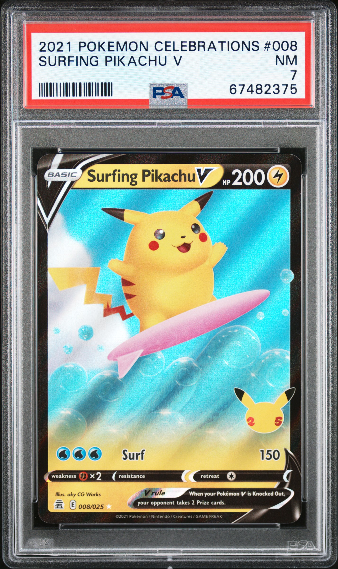 Surfing Pikachu V 2021 Celebrations #008/025 Holo Price Guide - Sports Card  Investor