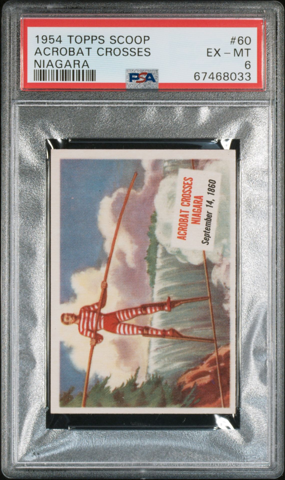 1954 Topps TOPPS SCOOP NIAGARA #60 Acrobat Crosses front