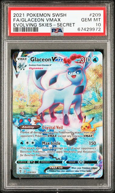 2021 Pokemon POKEMON SWORD & SHIELD EVOLVING SKIES EVOLVING SKIES-SECRET #209 Fa/Glaceon Vmax front