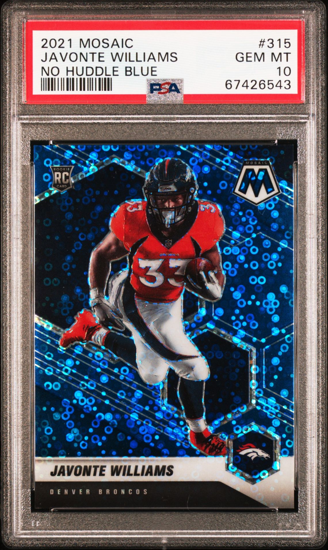 2021 Panini PANINI MOSAIC NO HUDDLE BLUE #315 Javonte Williams front
