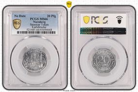 (1920-21) 20 Pfg Streetcar Token Karlsbrucke MS66